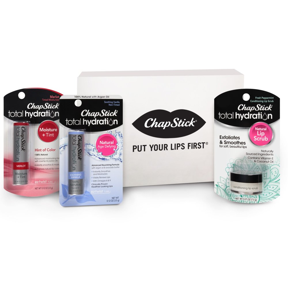 ChapStick Total Hydration Lip Balm and Lip Scrub, Soothing Vanilla and