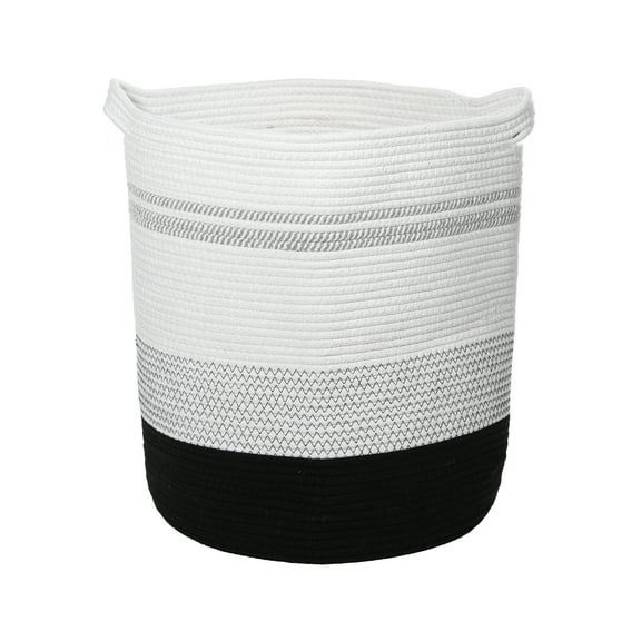 Unique Bargains Laundry Basket Hamper 16"x18" Tall Laundry Basket for Bedroom Baby Nursery Child's Laundry Hamper Black