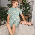 thumbnail image 4 of Balery Floral Daisy Conjunto de Pijama Infantil de Manga Corta con Estampado – Ropa de Dormir de Algodón Suave-Large, 4 of 6