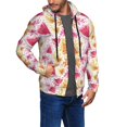thumbnail image 2 of Wukai Watermelon Print Men's Zip-Up Hoodie,Fleece Full-Zip Hoodie for Men, Hooded Sweatshirt-XX-Large, 2 of 5