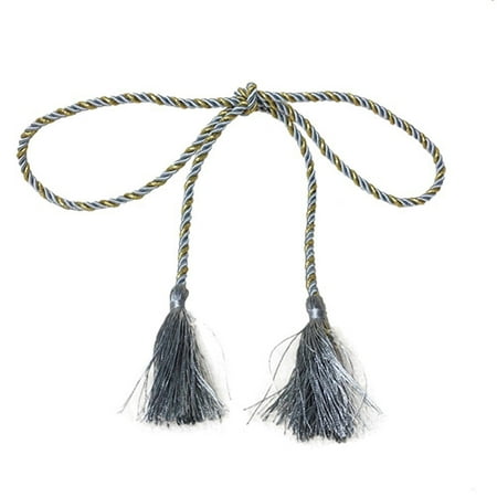 

Decorative Tassel Rope Tie Backs for Window Curtain Hand Knitting Buckle Cord Drapery Tieback