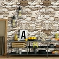 thumbnail image 2 of MoreFarther Beige Brick Peel and Stick Wallpaper, 17.71" x 236.22", 1 Piece, 2 of 8
