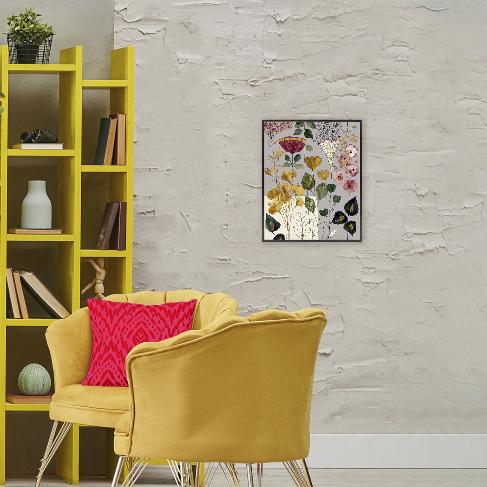 Playful Assumptions Foliage Black Framed Giclee Art, design by Annabelle Hall