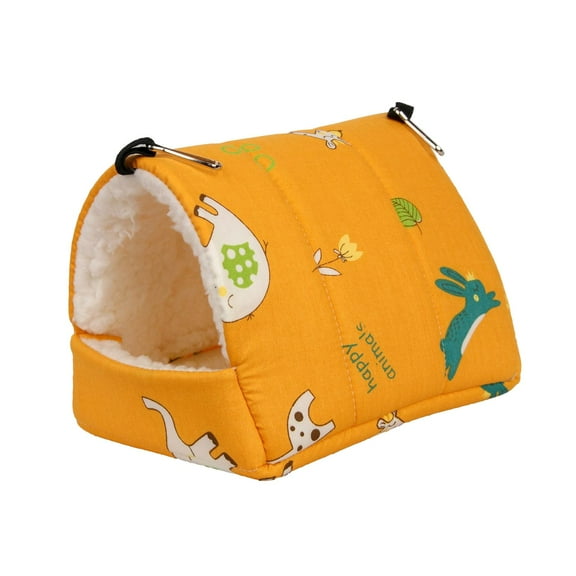 Hamaca para hámster, cama para jugar, jaula para dormir, accesorios, escondite, casa cálida colgante amarillo Yuyangstore Hamaca de hámster