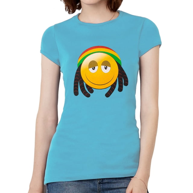 Camiseta de manga corta Gravity Trading Rasta Emoticon Turquesa 2X-Large