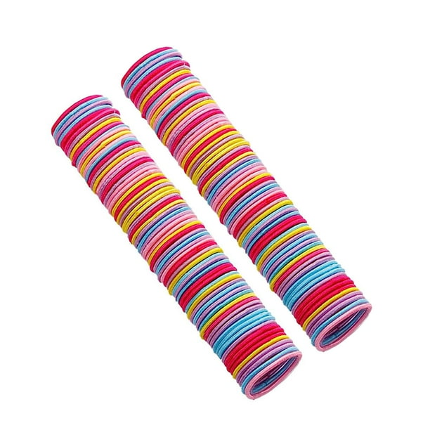 100 unidades de gomas para el pelo infantiles que no dañan el cabello. Adornos para el pelo de colores para bebés.