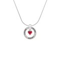 thumbnail image 2 of Delight Jewelry Silvertone Mini 2-D Red Heart Laugh Ring Charm Necklace, 18", 2 of 4