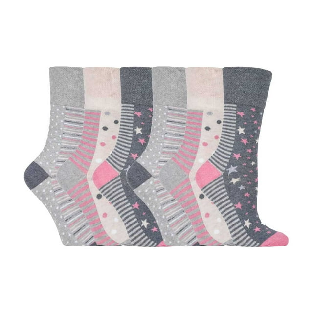 Gentle Grip - 6 Paires Chaussettes pour Femmes Gentle Grip Mi-Mollet Non Élastiques