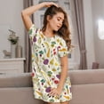 thumbnail image 3 of Fotbe Vegetable Bata de Dormir para Mujer con Estampado, Camisón de Algodón de Manga Corta, Ropa de Dormir Casual, 3 of 6