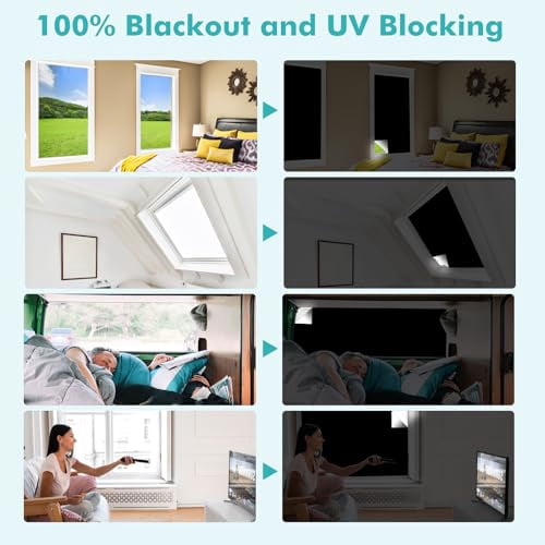 Blackout Curtains for Bedroom, 118 x 57 Inch Portable Window Blinds, No Drill DIY Blackout Shades with Adhesive Stickers for Nursery, Travel, and Home Use