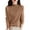 Khaki #027, variant on Mock Neck Sweaters for Women Knit Warm Sweater Long Sleeve Tops Casual Soft Lightweight Shirts Brown M