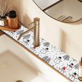 thumbnail image 2 of Yayeee Faucet Mat for Kitchen Sink 14.7" Diatomite Long Splash Guard Pad, Black Cartoon Snowmen, 2 Pack, 2 of 7