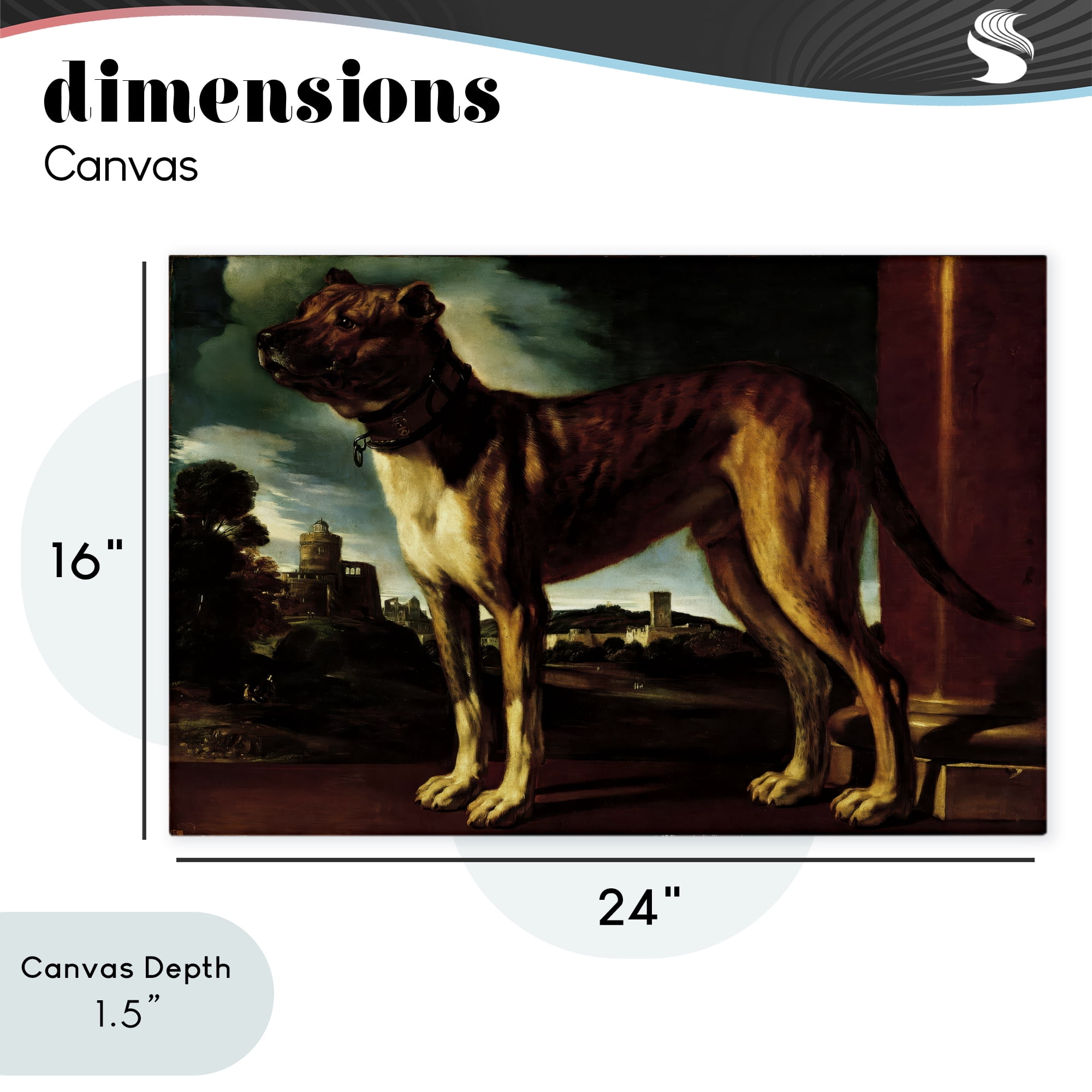 Stupell Industries Historical Aldrovani Dog Canvas Wall Art, design by Lil' Rue