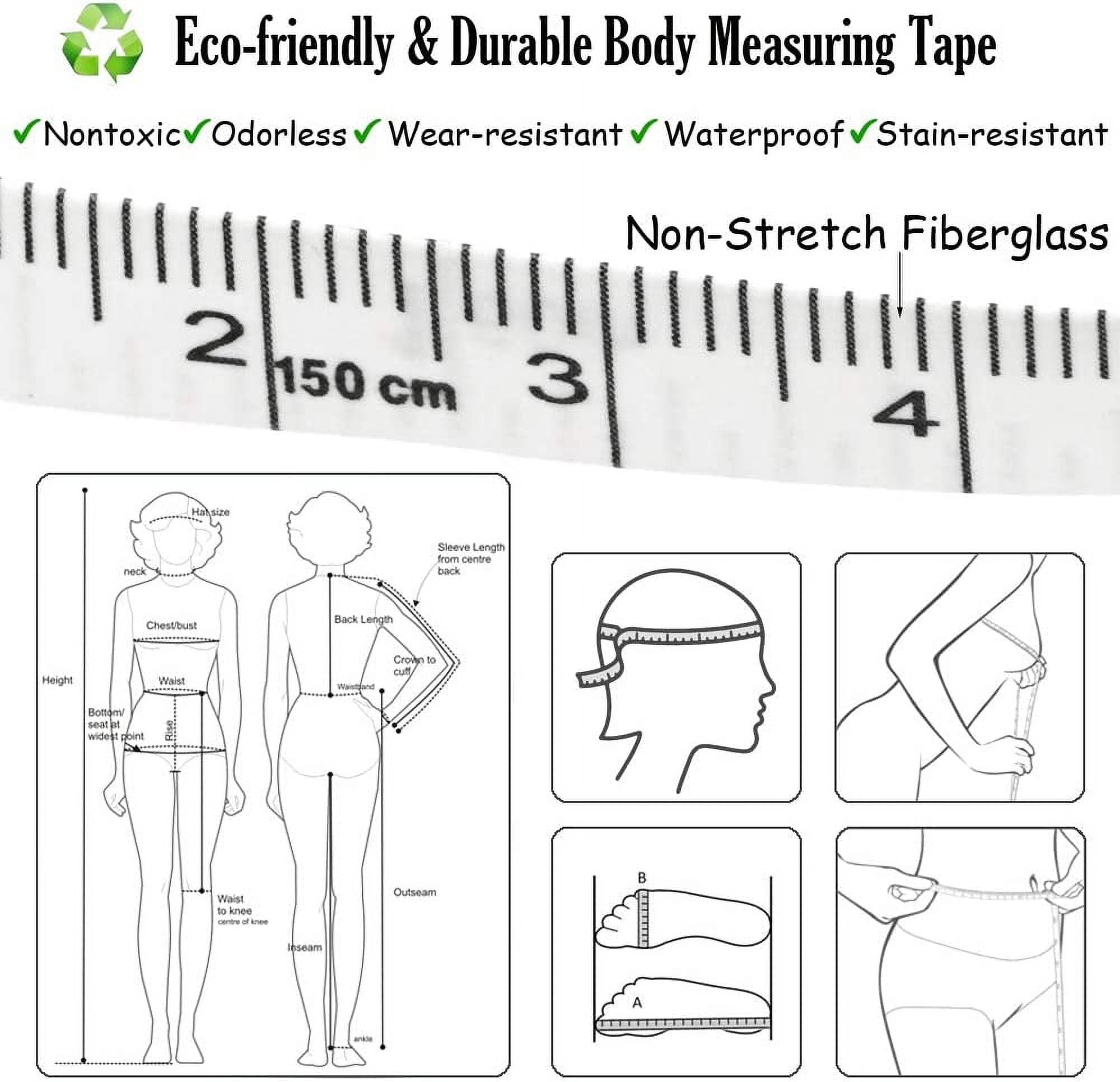 Grofry Body Chest Waist Circumference Measuring Ruler Soft Meter Sewing  Tailor Tape 