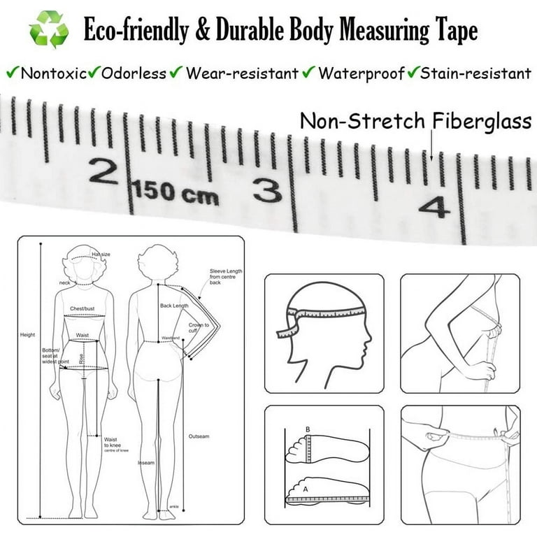 2PCS Measuring Tape Soft Tape Measure for Body Sewing Fabric Tailor Cloth  Craft