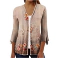 thumbnail image 2 of QUINDOS Womens Cardigan Sweaters with Pockets,Fashion Woman 3/4Sleeve T-Shirt Open Front Cardigan Outerwear Printing Blouse Coat Tops, 2 of 5