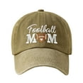 thumbnail image 3 of Womens Beach Hat Unisex Football Mom Embroidered Washed Casual Breathable Baseball Cap Khaki One Size, 3 of 4