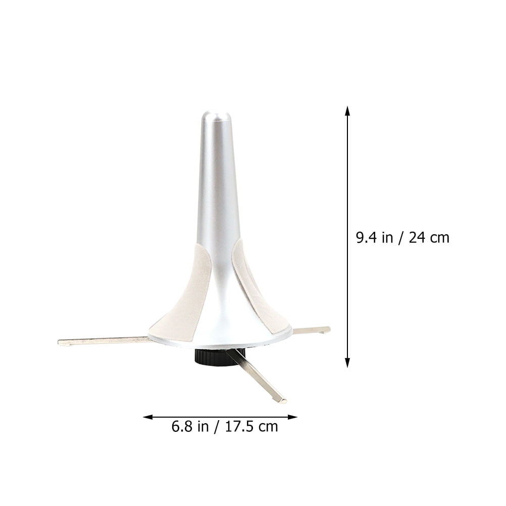 ELAYARD Foldable Plated Silver Metal Trumpet Stand Holder Lightweight and Stable for Easy Instrument Use