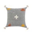 thumbnail image 2 of Laddha Home Designs Hand-Stitched Patchwork Cotton Throw Pillow Cover - 20" - Gray and Orange, 2 of 8