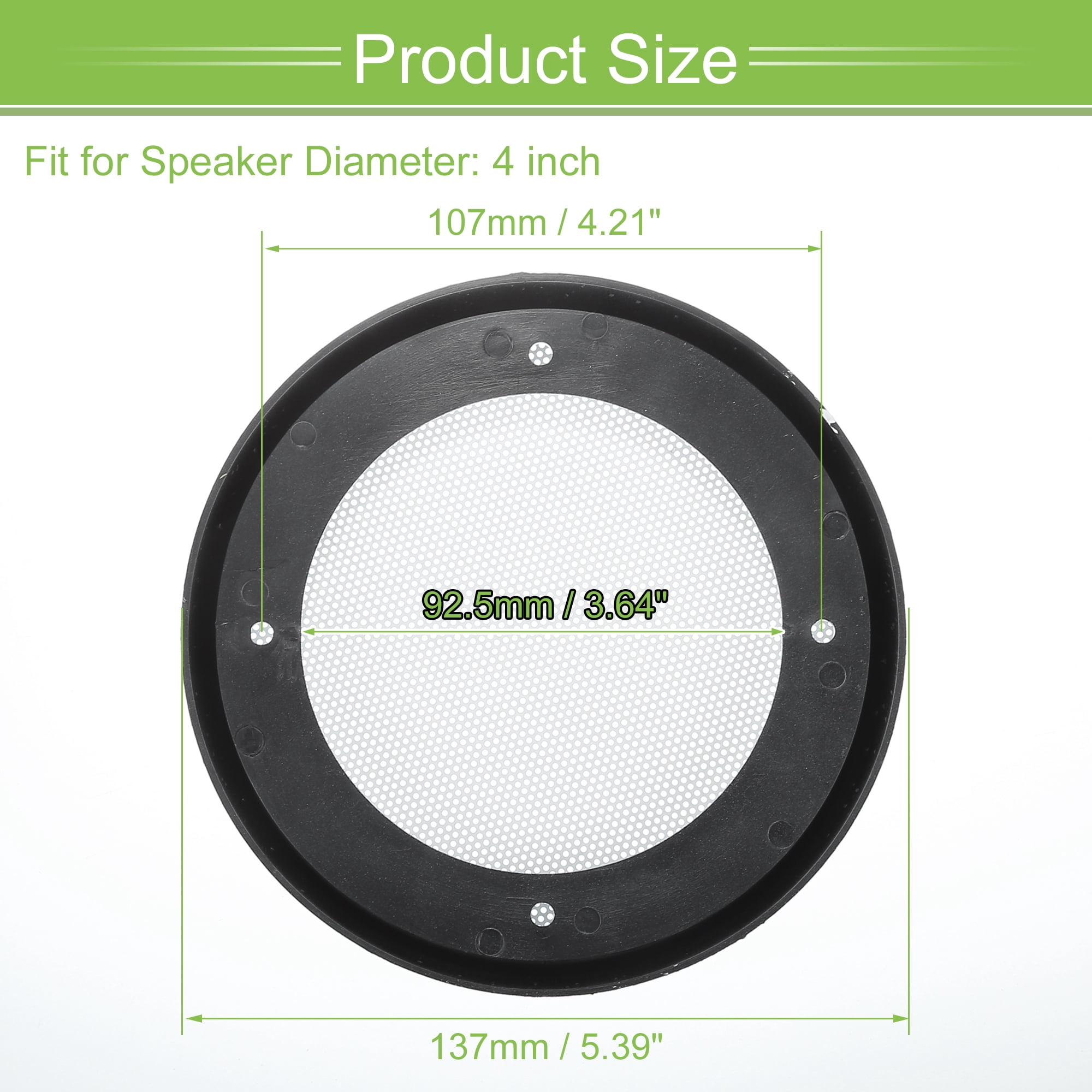 Unique Bargains Universal Car Speaker Grills Cover with Mounting Screws Iron ABS White 4"