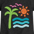thumbnail image 3 of Instant Message - Basic Abstract Beach Scene - Youth Girls Fitted Short Sleeve T-Shirt, 3 of 6