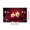 thumbnail image 1 of Romantic Candlelight Roses Backdrop Event Decor Photography Celebration Love Wedding Anniversary Dinner Background Red Wine Display Banner, 1 of 5