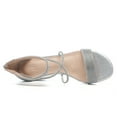 thumbnail image 6 of kkdom Women's Sandals Heels Ankle Strap Open Toe Dress Shoes Wedding Party Silver Size 6.5, 6 of 7