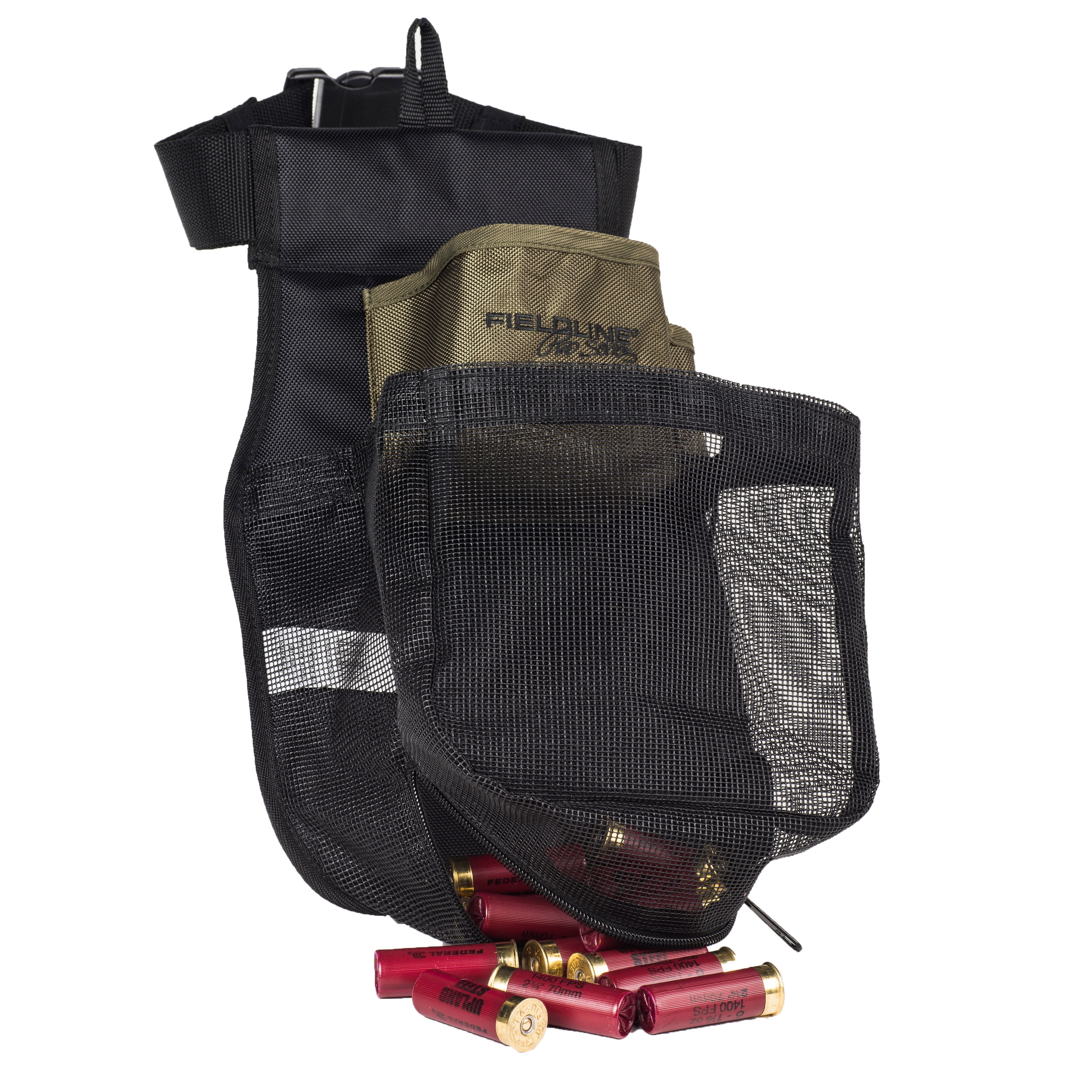 Fieldline Pro Large Trap Shooting Shell Pouch Ammo Pouch, Black Green, 1 Poly, 9 in x 14.8 in, New, 27 Rounds