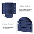 thumbnail image 4 of Harper & Bright Designs Farmhouse Kitchen Pantry Door Shelves, Freestanding Tall Cupboard Storage Cabinet with 3 Adjustable Shelves and 3 Drawers for Dining Room Kitchen, Blue, 4 of 17