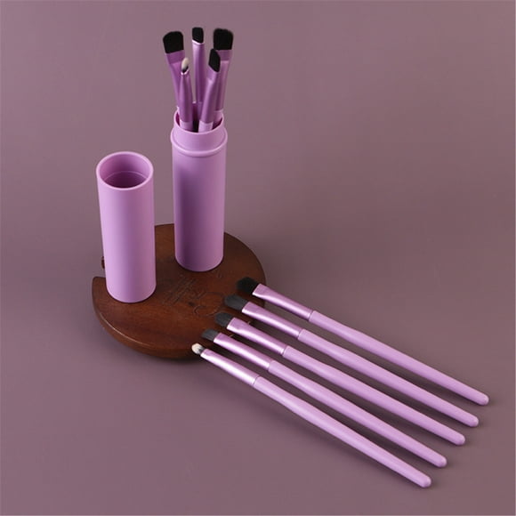 Sombra de ojos, regalos para mujeres, maquillaje, sombra de ojos, pinceles, juego de cosméticos + tubo redondo, 5 pinceles de maquillaje