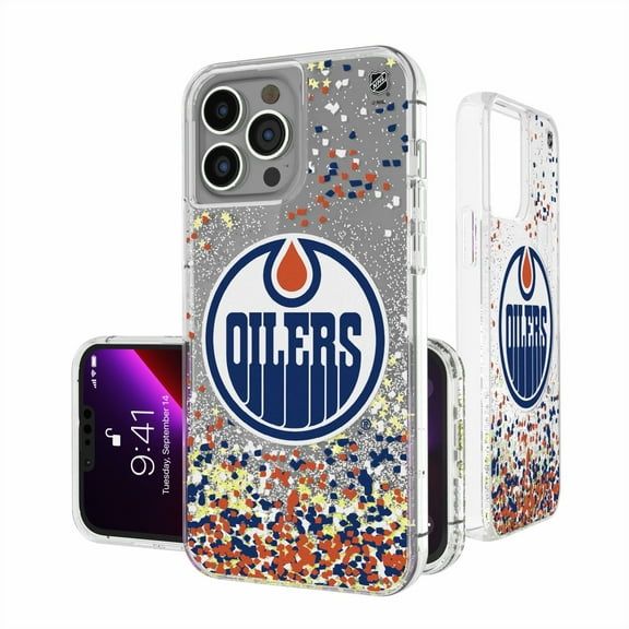 Edmonton Oilers iPhone Confetti Glitter Case