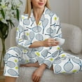 thumbnail image 6 of Lsque Tennis Rackets And Balls Pattern Long Sleeve Pajama Set for Women - Soft 2-Piece Sleepwear and Loungewear Set with Pockets, Comfy Nightwear-Medium, 6 of 7