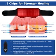 KingPavonini Red Light Therapy Belt, 140 LEDs 630/660/850nm Infrared Light Therapy with Compression Strap, Red Light Therapy for Body, Back, Shoulder & Waist Comfort
