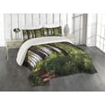 thumbnail image 2 of Ambesonne Forest Quilted Coverlet 3 Pcs, Bushes and Thick Trunks, King Size, Green Brown, 2 of 4