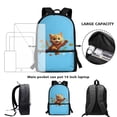 thumbnail image 6 of KUIFORTI Tote Backpack Bookbag Laptop Backpacks Multipurpose Daypack for Boys Girls 17 Inch SchoolBag, Cartoon Cat Print Blue, 6 of 6