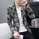 thumbnail image 3 of Chaqueta azul para hombre, trajes y blazers de un solo pecho para hombre, abrigos, ropa informal clásica negra, ropa de primavera y verano de alta calidad, 3 of 5