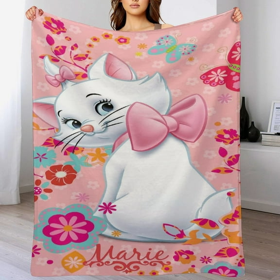 Aristocats Blanket Cute Soft Lightweight Fuzzy Plush Throw Blankets Cozy Flannel Blankets for Sofa Couch Travel Home Bedroom Decor Gifts 30"x40"