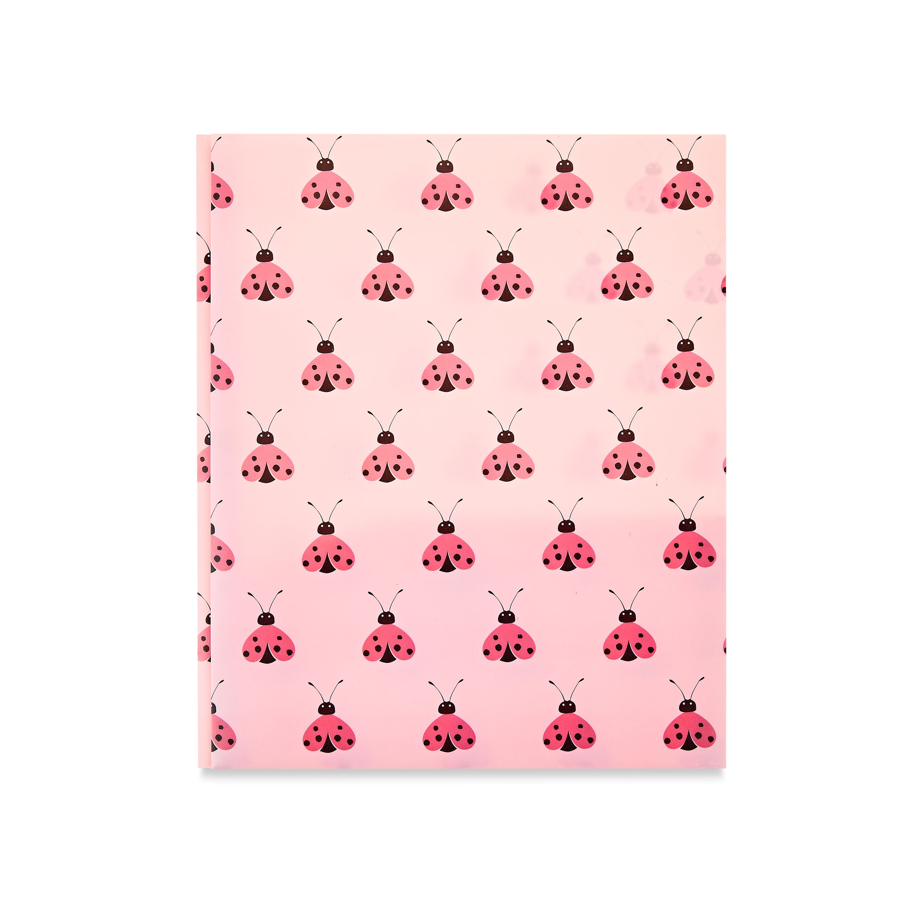 (4 pack) Pen+Gear Letter Size 2-Pocket Poly Folder with Prongs, 9.5" x 11.38", Pink Ladybugs