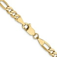 thumbnail image 2 of Auriga Fine Jewelry 14K Yellow Gold 4mm Flat Figaro Chain Bracelet 7 inch for Women, 2 of 6