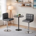 thumbnail image 2 of Homall Bar Stools Set of 2 Modern PU Leather Height Adjustable Swivel Barstools, Hydraulic Kitchen Counter Square Island BarStool With Back, Gray, 2 of 7