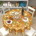 thumbnail image 4 of 70''s Retro Sunflower Tablecloth Funky Floral Round Tablecloth 60 Inch Waterproof Tablecloth for Party Picnic Tabletop Dining Room Indoor and Outdoor Dining Decorative Patio, 4 of 6