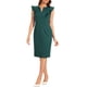 thumbnail image 1 of INSPIRE CHIC Vestido de Trabajo Sin Mangas con Ruffles y Escote en V, Corte Ajustado, Talla XL, Verde, 1 of 5