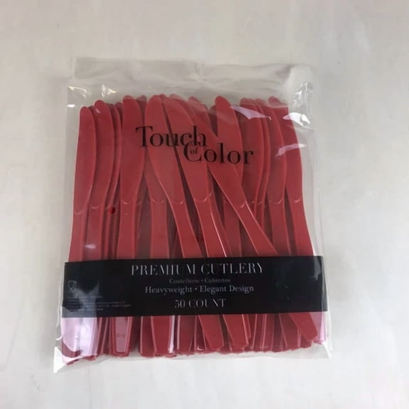 Creative Converting 7 1/2" Classic Red Heavy Weight Plastic Knives - 50/Pack
