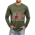 thumbnail image 6 of USA 250th Anniversary Shirt Mens T Shirts Graphic Independence Day Tee Long Sleeve Crewneck Top Army Green XXXL, 6 of 6