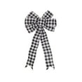 thumbnail image 2 of Bows For Christmas Tree,Black White Buffalo Plaid Bow Christmas Wreath Holiday Crafts Ribbon Bowknot Ornaments for Christmas Tree Topper Front Door Wedding Party Decorations, 2 of 2