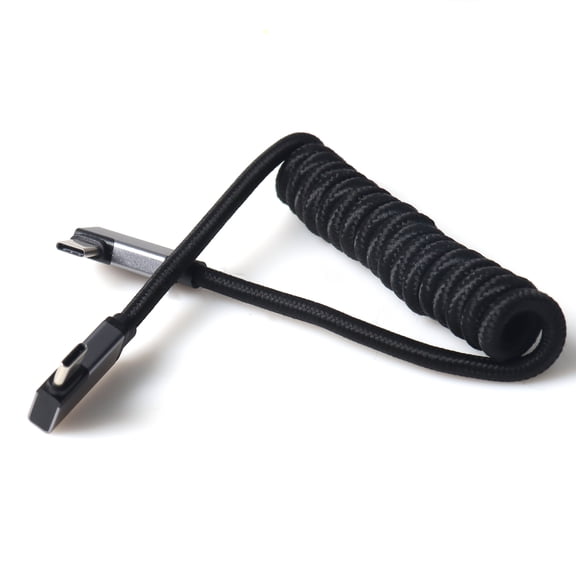 Type c 3.1 Angle Male to Male Nylon Braided Coiled Cable Usb 4K 8K Camera Cable Usb c Charger with Cable