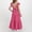 Hot Pink, variant on 4-15 Years Child Teen Girls Summer Cotton Linen Maxi Dress with Back Bow Square Neck Ruffle Tiered A-Line Dress for Party Beach Vacation