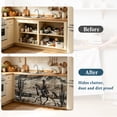 thumbnail image 4 of Western Cowboy Cabinet Curtains for Kitchen 35"W x 35"L, Vintage Desert Cactus Horse Hills Brown Wood Grain Laundry Sink Cabinets Magic Tape Short Curtain Privacy Panel for Bathroom Vanity Cabinets, 4 of 9