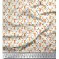 thumbnail image 1 of Soimoi Modal Satin Fabric Christmas Baubles & Reindeer Face Animal Print Fabric by Yard 42 Inch Wide, 1 of 1