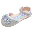 thumbnail image 1 of FhsagQ Shoes Girls Slippers Size 10 Girls Sandals Fashion New Patternw Cute Bright Diamond Decoration Versatile Flat Bottom Comfortable Hook Loop Princess Shoes White 27, 1 of 9